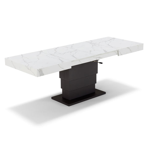 Tavolo allungabile salvaspazio APOLLO 120x80 allungabile centralmente fino a 220cm e regolabile in altezza