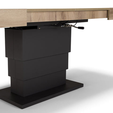 Tavolo allungabile salvaspazio APOLLO 120x80 allungabile centralmente fino a 220cm e regolabile in altezza