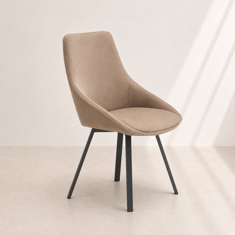 Sedia imbottita ASIA per sala da pranzo in tessuto effetto scamosciato Design moderno