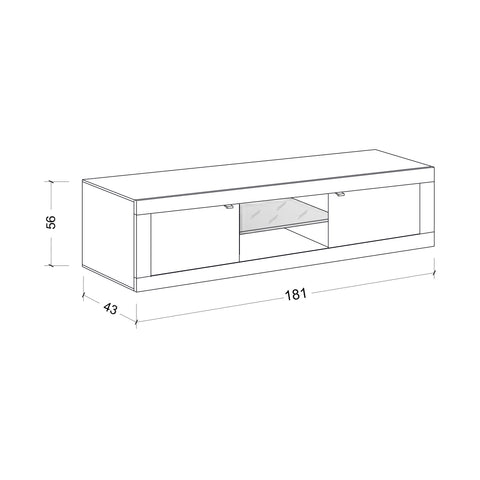 Mobile Porta TV 2 Ante Linea Basic 100% Made in Italy Bianco Laccato Lucido (in KIT)