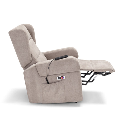 Poltrona elettrica relax Bilbao 4 motori con Batteria, Drive System, Vibromassaggio, Sistema Riscaldante e Kit Optional Tavolino Legge 104