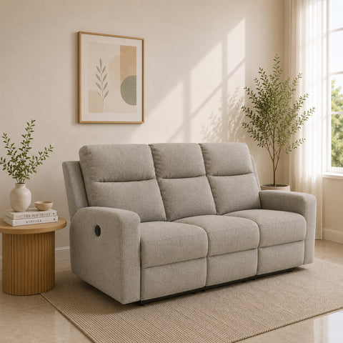 Cesena divano relax elettrico 2 posti in tessuto con le due sedute esterne reclinabili, schienali ergonomici e comfort superiore