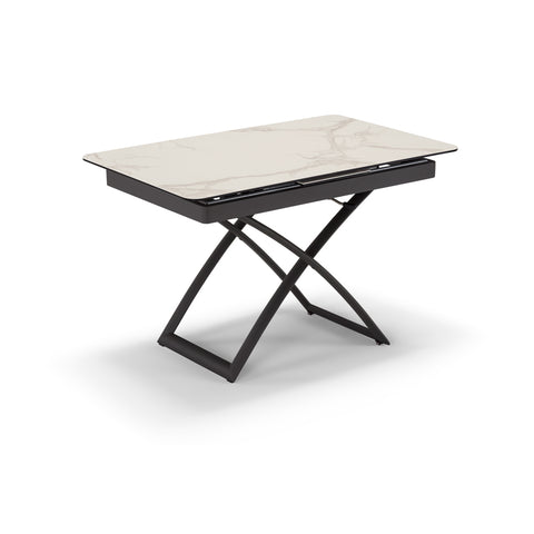 Tavolo allungabile salvaspazio CRONO 120x75 allungabile centralmente fino a 150cm e regolabile in altezza