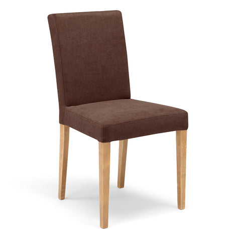 Sedia imbottita DERBY per sala da pranzo con struttura in legno naturale