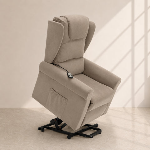 Poltrona relax Detroit in tessuto Houston idrorepellente con 2 motori e sistema alzapersona