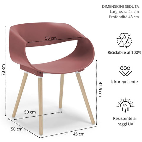Sedia in polipropilene Diletta design moderno da Interno/Esterno