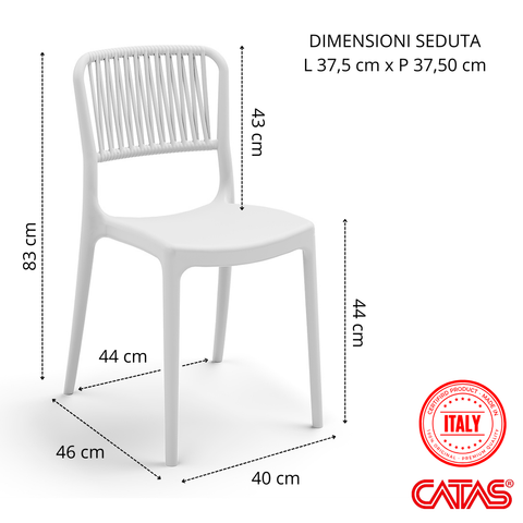 Sedia in polipropilene Viola impilabile Design moderno da Interno/Esterno