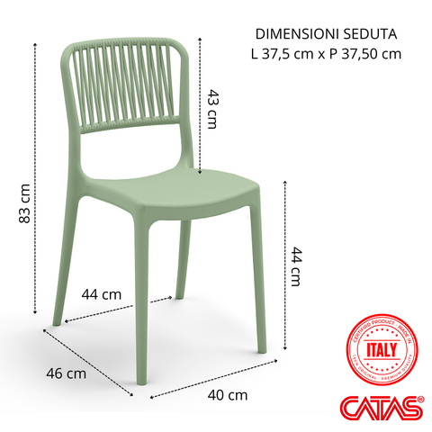 Sedia in polipropilene Viola impilabile Design moderno da Interno/Esterno