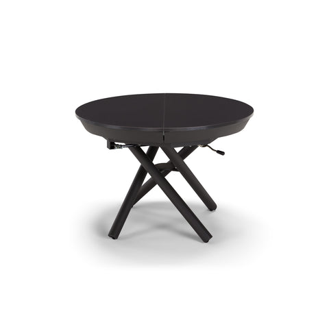 Tavolo rotondo trasformabile in ellittico ELIO 105 estensibile centralmente e regolabile in altezza