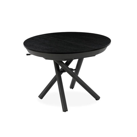 Tavolo rotondo trasformabile in ellittico ELIO 105 estensibile centralmente e regolabile in altezza