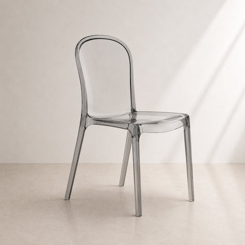 Sedia in metacrilato Eva effetto vetro trasparente impilabile Design moderno