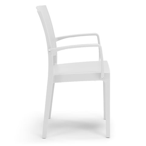 Sedia in polipropilene Flora con braccioli impilabile Design moderno da Interno/Esterno