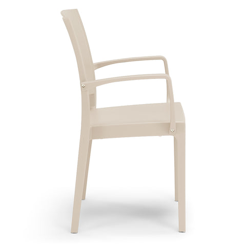 Sedia in polipropilene Flora con braccioli impilabile Design moderno da Interno/Esterno
