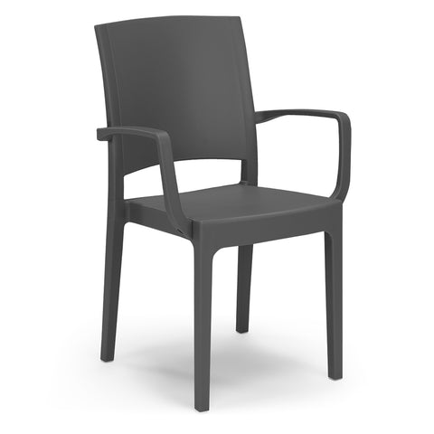 Sedia in polipropilene Flora con braccioli impilabile Design moderno da Interno/Esterno