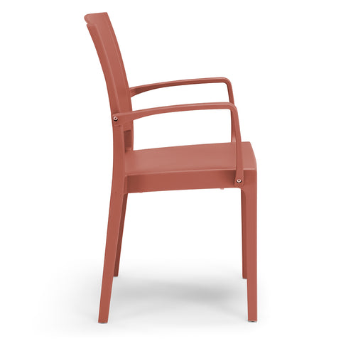 Sedia in polipropilene Flora con braccioli impilabile Design moderno da Interno/Esterno