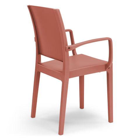 Sedia in polipropilene Flora con braccioli impilabile Design moderno da Interno/Esterno