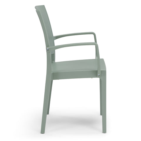 Sedia in polipropilene Flora con braccioli impilabile Design moderno da Interno/Esterno