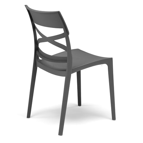 Sedia in polipropilene Flow impilabile Design moderno da Interno/Esterno