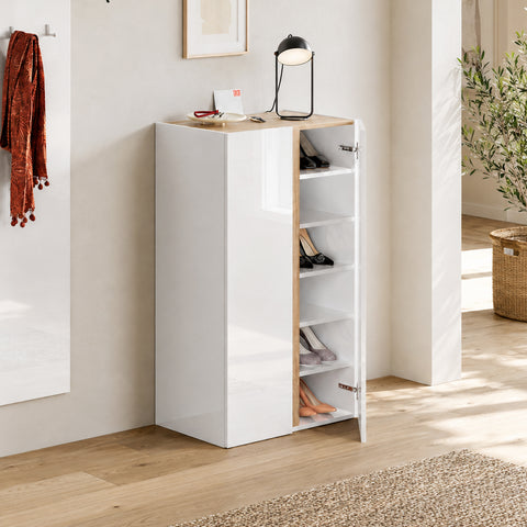 Scarpiera multifunzionale linea FRAME con 2 ante e 5 ripiani
