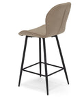 Sgabello imbottito con gambe in metallo