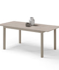 Tavolo per soggiorno con top in legno effetto olmo allungabile e struttura in metallo