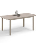 Tavolo per soggiorno con top in legno effetto olmo allungabile e struttura in metallo
