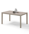 Tavolo per soggiorno con top in legno effetto olmo allungabile e struttura in metallo