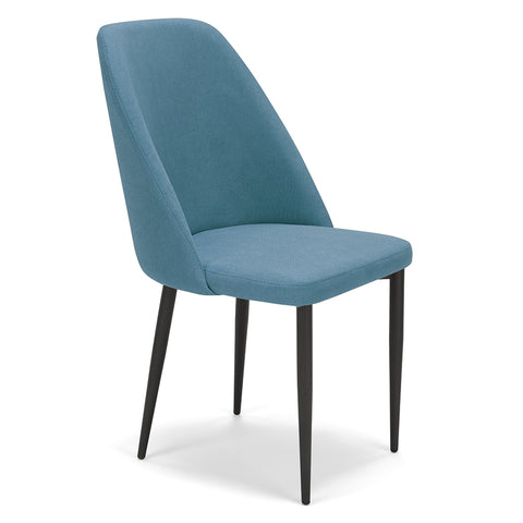 Sedia imbottita GIOVE per sala da pranzo con gambe in metallo design moderno