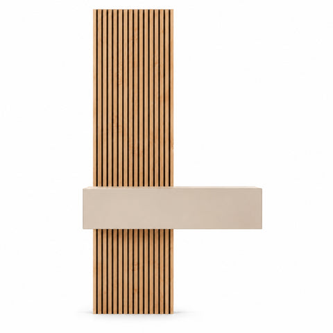 Composizione ingresso INFINITY 285 con pannelli dogati e mobile a ribalta