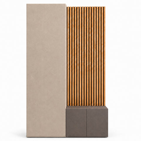 Composizione ingresso INFINITY 301 con pannello dogato, colonna e panca