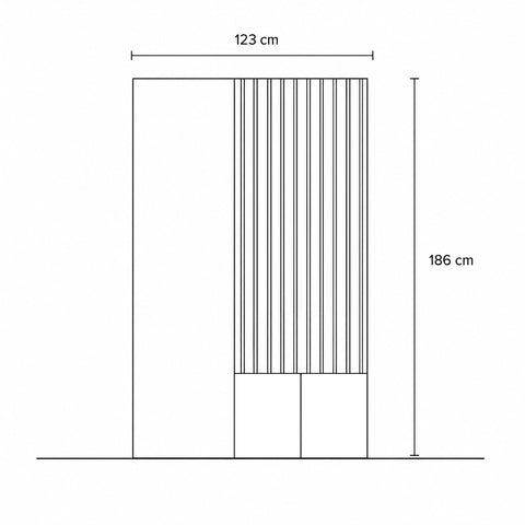 Composizione ingresso INFINITY 301 con pannello dogato, colonna e panca