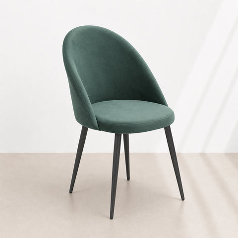 Sedia imbottita LOLA per sala da pranzo in tessuto effetto vellutato design moderno
