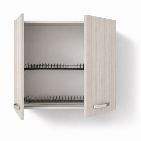 Pensile Colapiatti per cucina componibile da 80 cm con 2 ante linea MAKA, realizzata in legno 100% MADE IN ITALY
