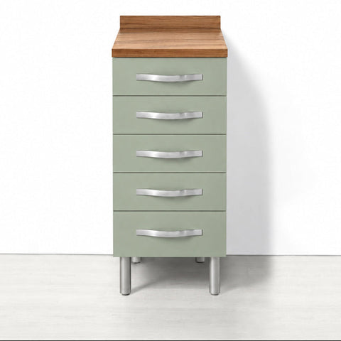 Cassettiera per cucina componibile da 40 cm con 5 cassetti linea MAKA, realizzata in legno 100% MADE IN ITALY