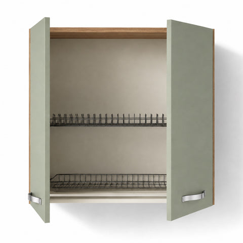 Pensile Colapiatti per cucina componibile da 80 cm con 2 ante linea MAKA, realizzata in legno 100% MADE IN ITALY