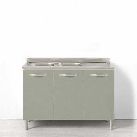 Sotto lavello per cucina componibile da 120 cm con 3 ante linea MAKA, realizzata in legno 100% MADE IN ITALY