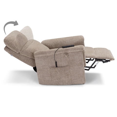 Poltrona elettrica relax 4 motori Marsiglia con poggiatesta e cuscino lombare regolabili, Kit Optional Roller System e Kit Optional Batteria