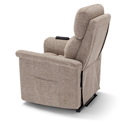 Poltrona elettrica relax 4 motori Marsiglia con poggiatesta e cuscino lombare regolabili, Kit Optional Roller System e Kit Optional Batteria