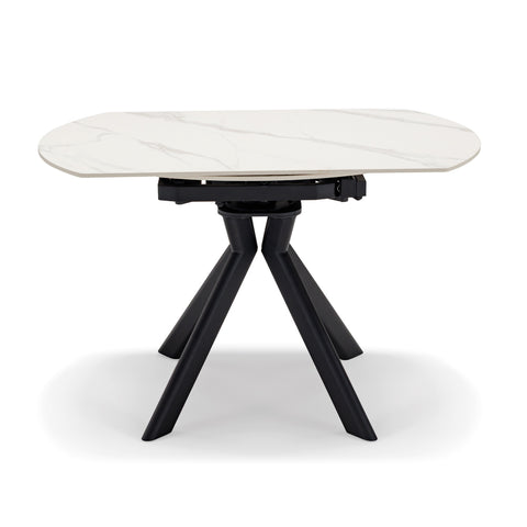 Tavolo da pranzo ellittico 120x80 modello MAUI con meccanismo estensibile top in grès ceramico