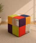Michela pouf cubo patchwork perfetto per soggiorno, camera da letto e zona relax
