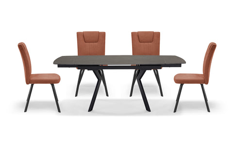 Tavolo da pranzo 140x80 allungabile modello MILOS top in grès ceramico