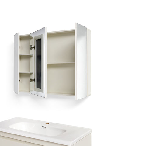 Mobile Bagno Sospeso 60/80/100 cm MIMOSA in alluminio con ante e cassetti, specchiera sospesa, lavabo in ceramica