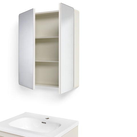 Mobile Bagno Sospeso 60/80/100 cm MIMOSA in alluminio con ante e cassetti, specchiera sospesa, lavabo in ceramica