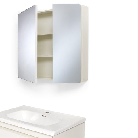 Mobile Bagno Sospeso 60/80/100 cm MIMOSA in alluminio con ante e cassetti, specchiera sospesa, lavabo in ceramica