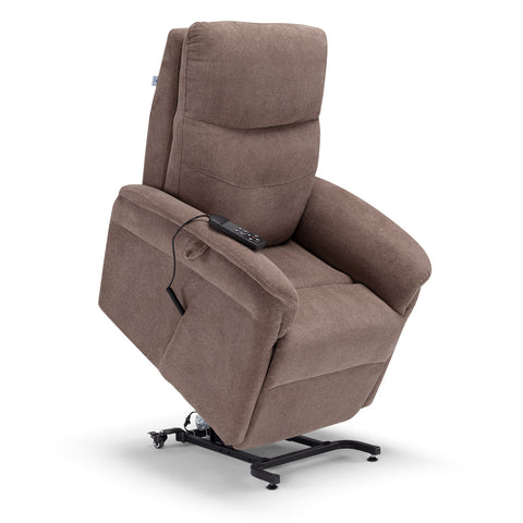 Poltrona elettrica relax 4 motori Parigi con poggiatesta e cuscino lombare regolabili, Kit Optional Roller System e Kit Optional Batteria