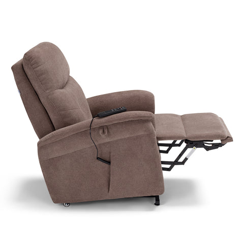 Poltrona elettrica relax 4 motori Parigi con poggiatesta e cuscino lombare regolabili, Kit Optional Roller System e Kit Optional Batteria