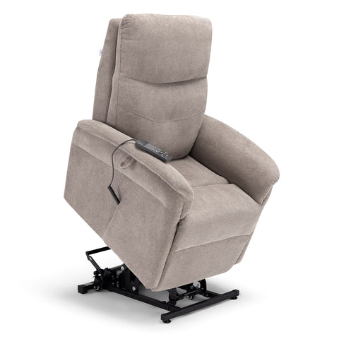 Poltrona elettrica relax 4 motori Parigi con poggiatesta e cuscino lombare regolabili, Kit Optional Roller System e Kit Optional Batteria
