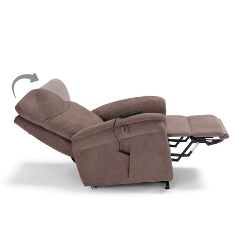 Poltrona elettrica relax 4 motori Parigi con poggiatesta e cuscino lombare regolabili, Kit Optional Roller System e Kit Optional Batteria