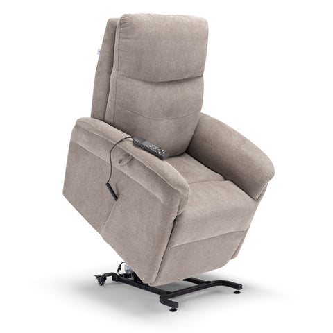 Poltrona elettrica relax 4 motori Parigi con poggiatesta e cuscino lombare regolabili, Kit Optional Roller System e Kit Optional Batteria