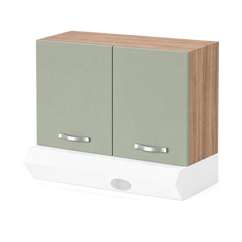 Pensile sopra cappa per cucina componibile da 90 cm con 2 ante linea MAKA, realizzato in legno 100% MADE IN ITALY